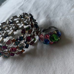Multi-colored Bracelet + Ring